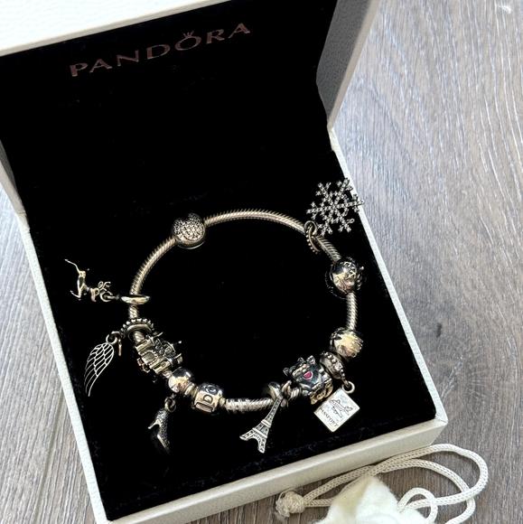 Pandora Jewelry - Pandora bracelet with charms silver with receipt